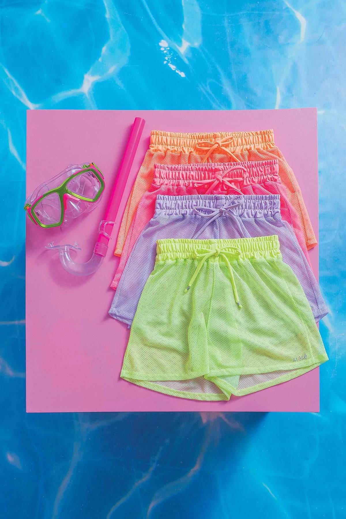 Neon Orange Mesh Shorts