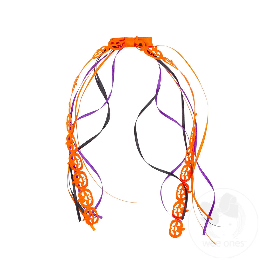 Halloween Jack o' Lantern Streamer Hair Clip