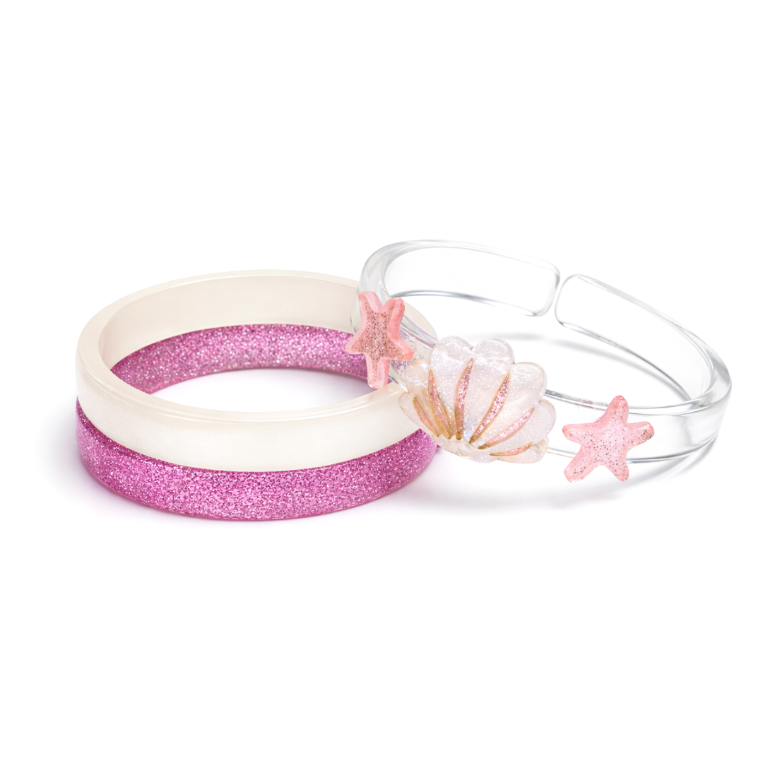 Seashell Pink Glitter Bangles Set