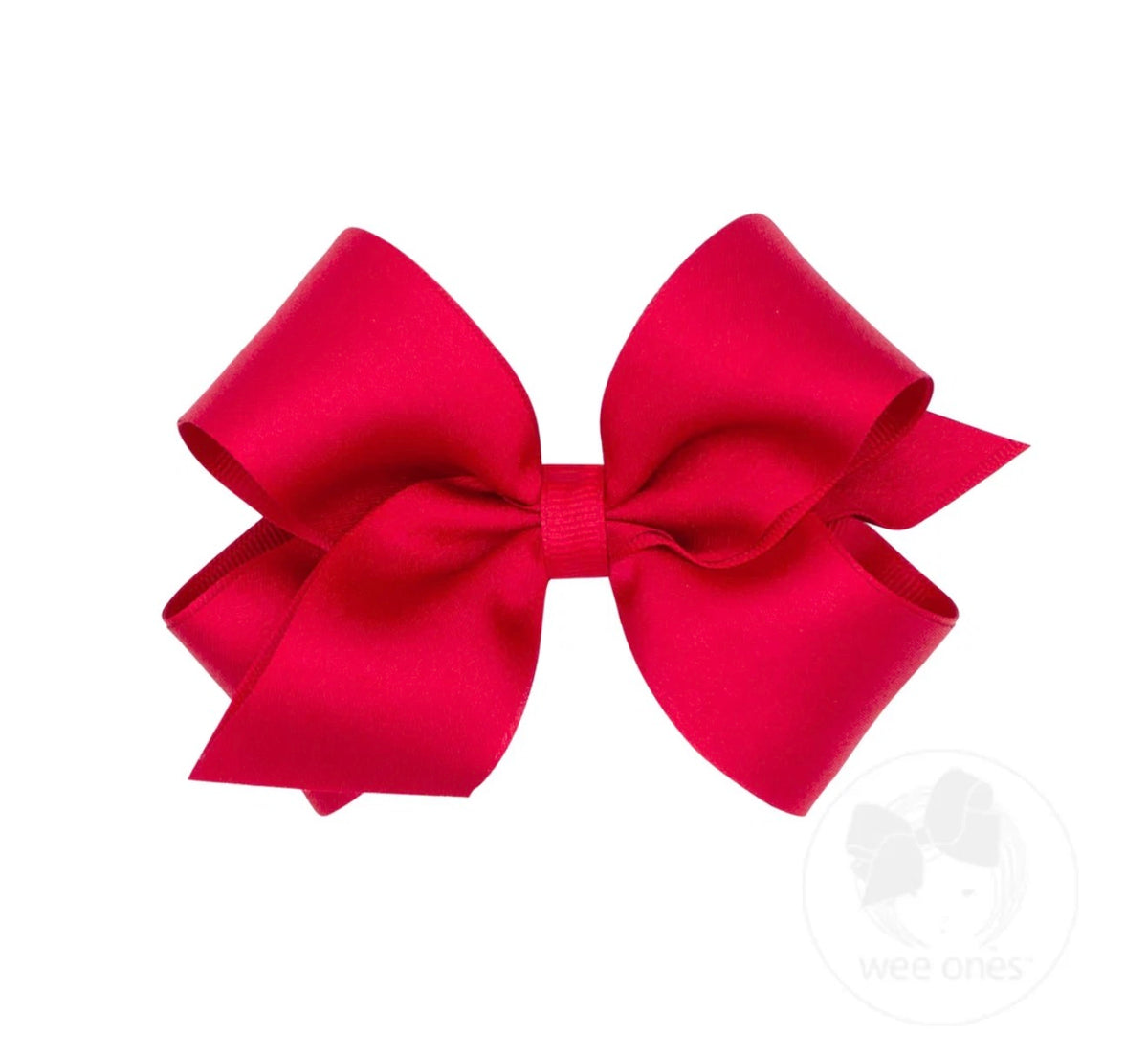 Medium Crepe Satin with Grosgrain Underlay Hair Bow