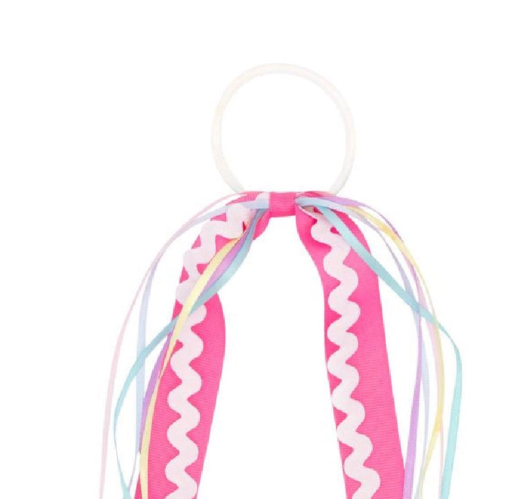 Grosgrain and Ric-Rac Ribbon Streamer for Hair Pony