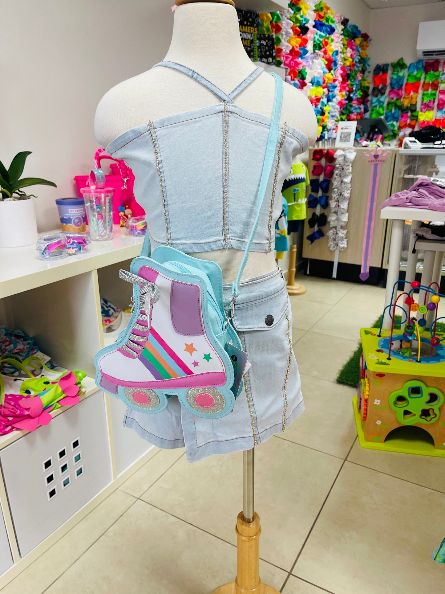 Denim & Rhinestones Skort Set