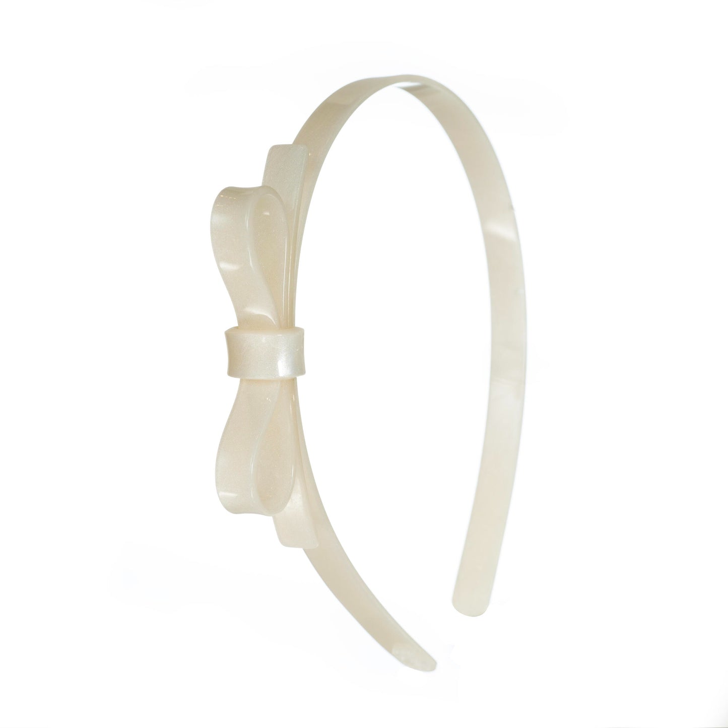 THIN BOW PEARL WHITE HEADBAND