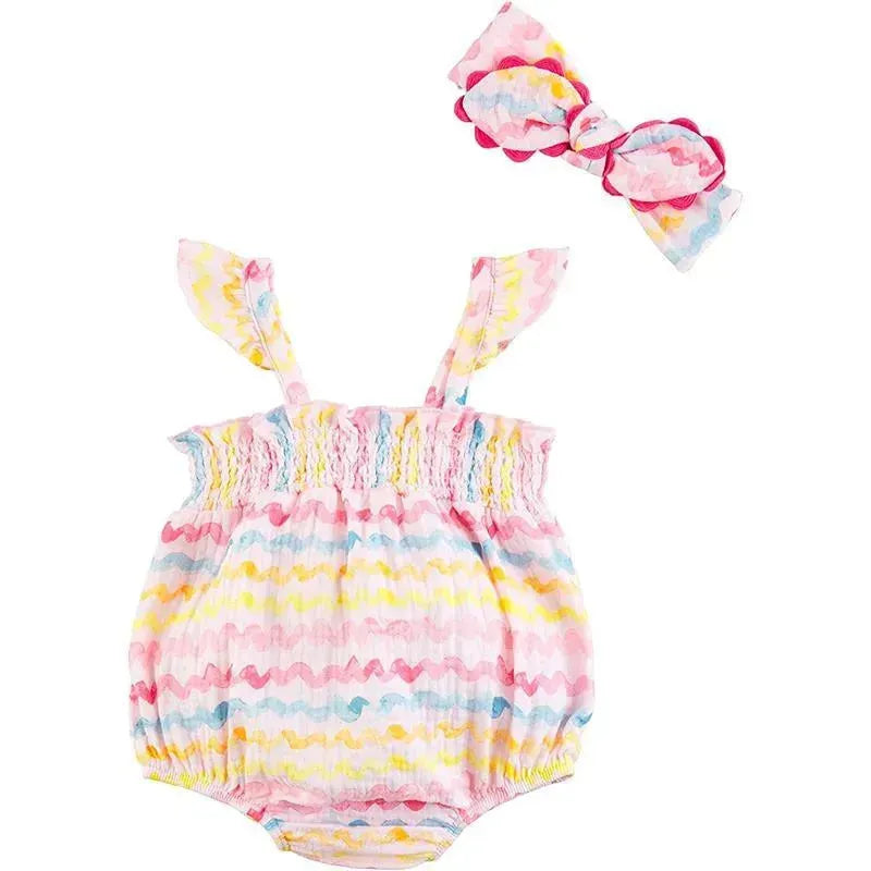 Rainbow RicRac Bubble Romper w/ Headband
