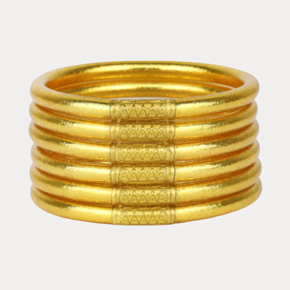 GOLD ALL WEATHER BANGLES® (SET OF 6) - SERENITY PRAYER