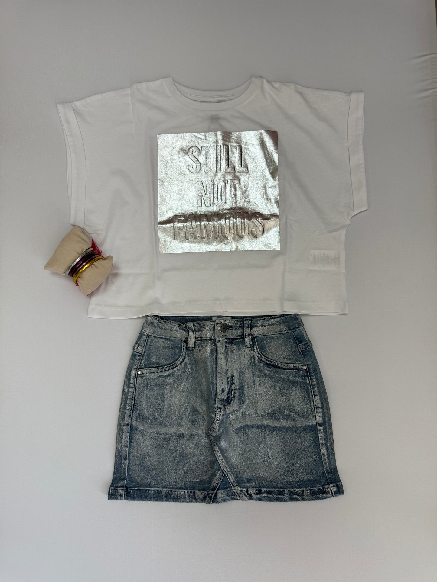 Strawberry Sorbet Denim Skirt Srt