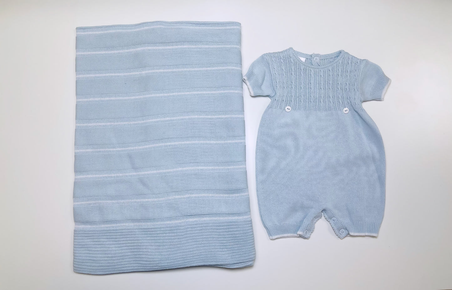 Baby Blue Knitted Romper