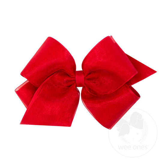 King Organza and Grosgrain Red Bow