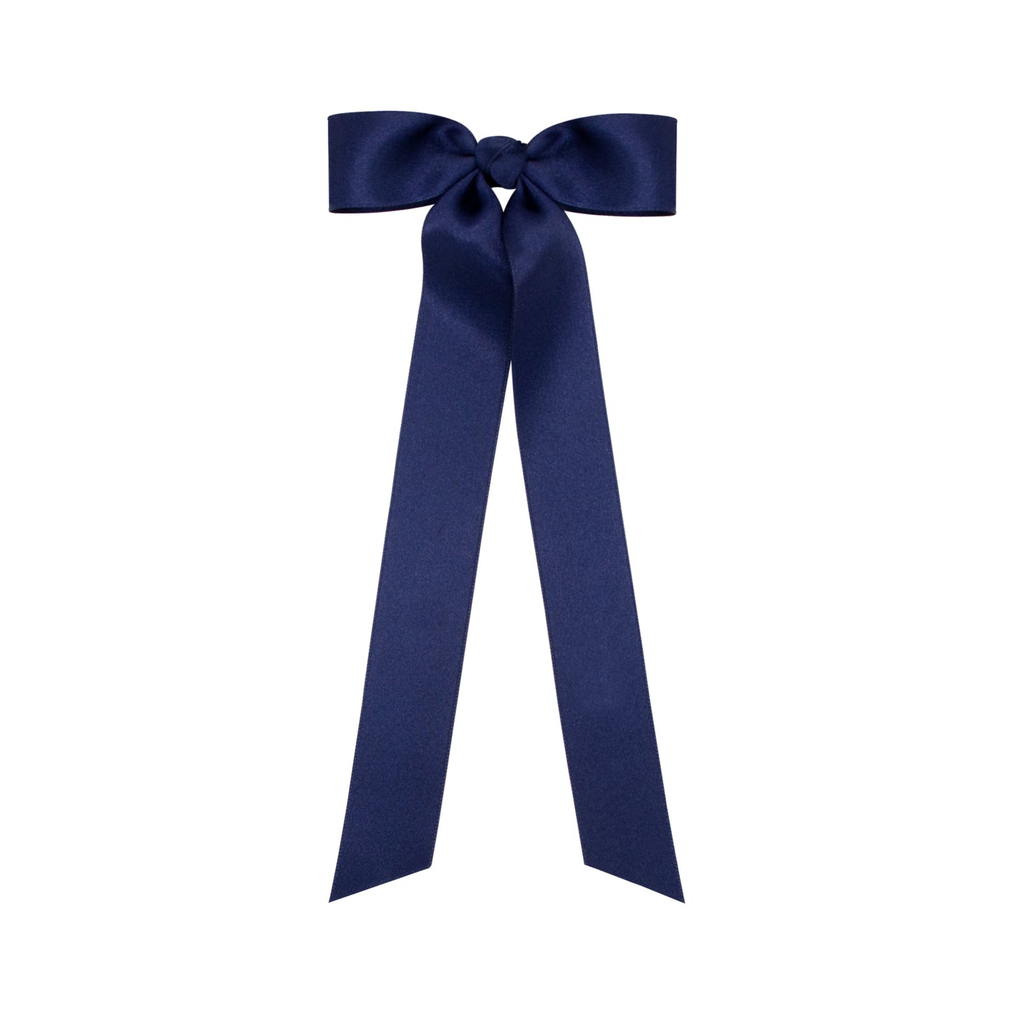 Medium French Satin Hair Bowtie with Knot Wrap and Streamer Tails