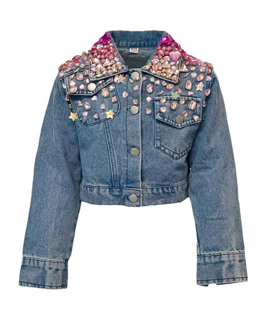 Sparkle Queen Gem Denim Jacket