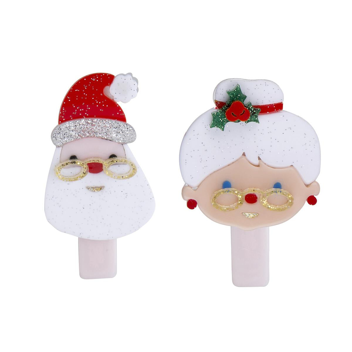 Santa Claus & Mrs. Clause Hair Clips