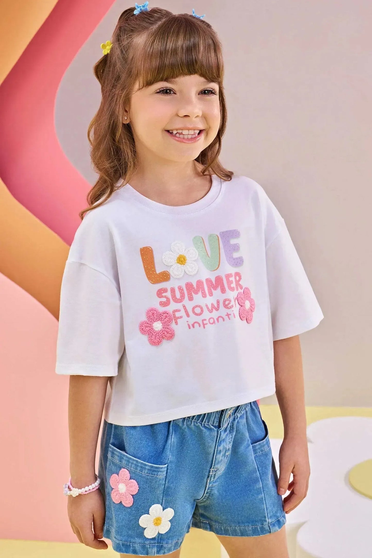 Love Summer Flower Shorts Set