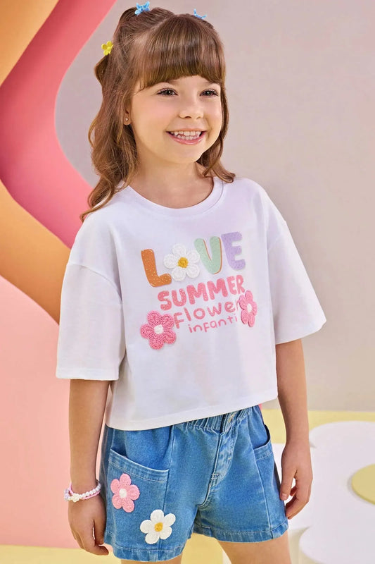 Love Summer Flower Shorts Set