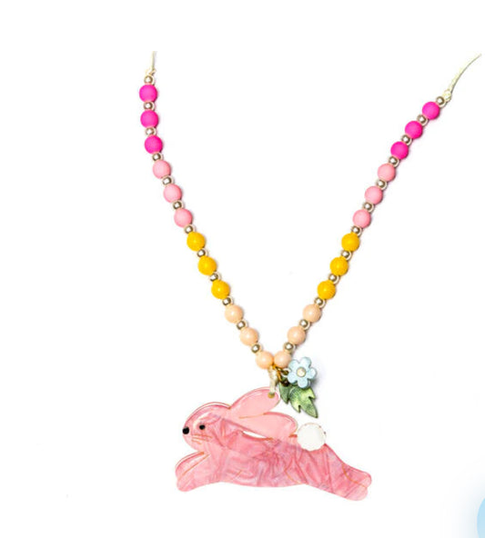 Hop Bunny Pink Satin Necklace