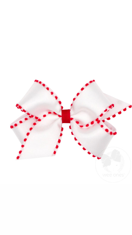 Pom Pom Edge Medium Bow