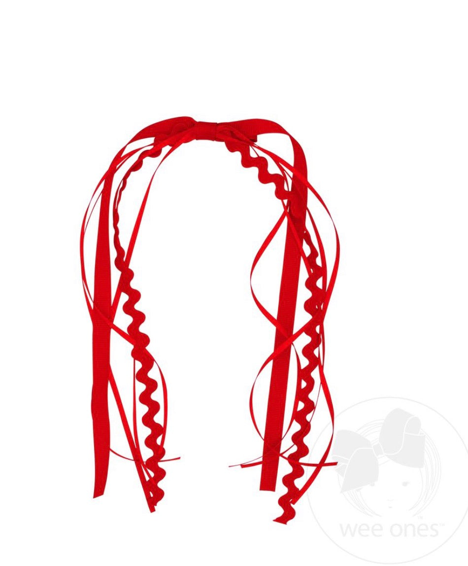 Grosgrain and Ric-Rac Ribbon Streamer for Hair Pony