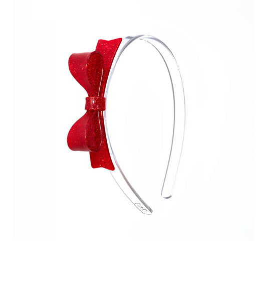 Red Glitter Bow Headband