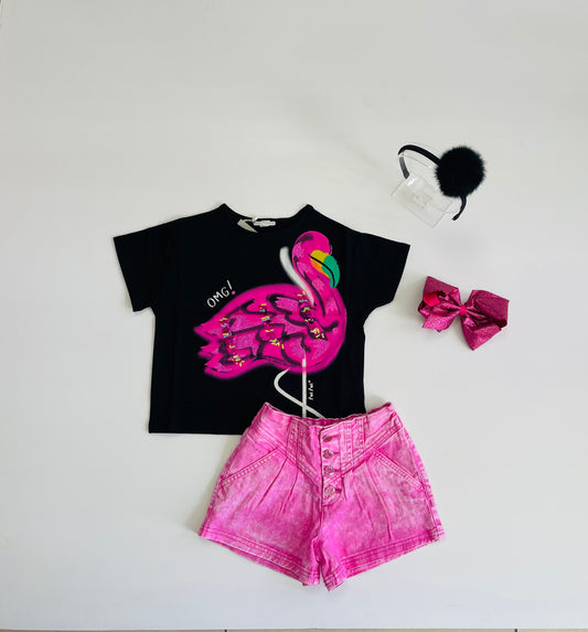 Flamingo Mood Shorts Set