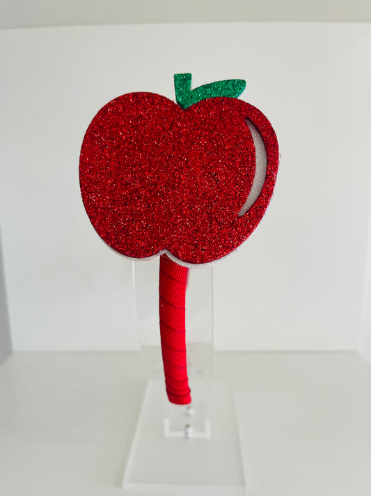 Extra Large Glitter Foam Apple School-themed RED Headband