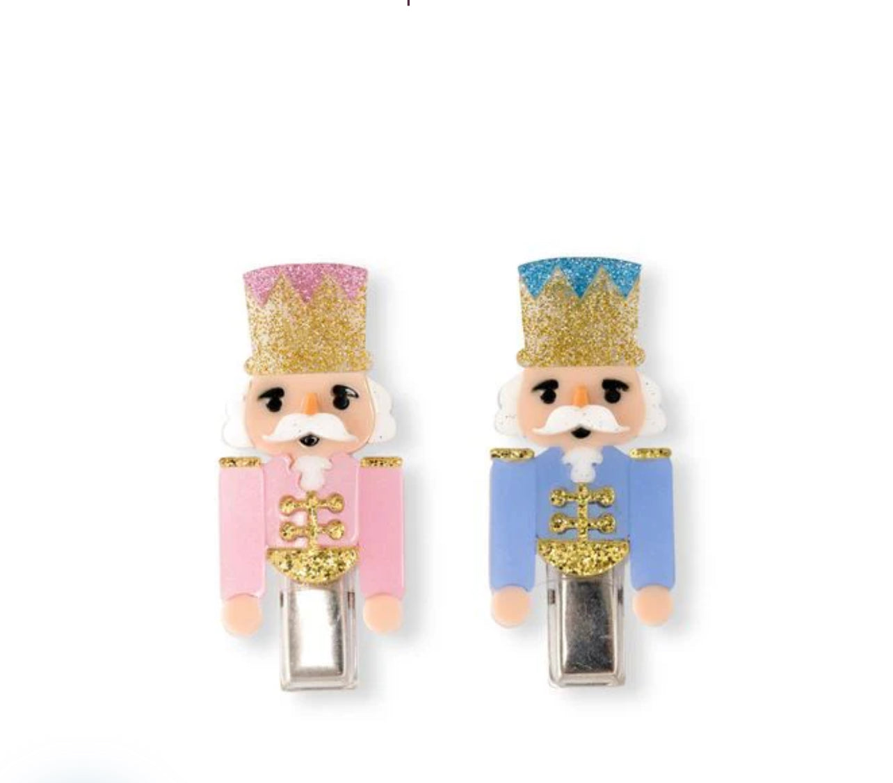 Nutcrackers Pink & Blue Hair Clips