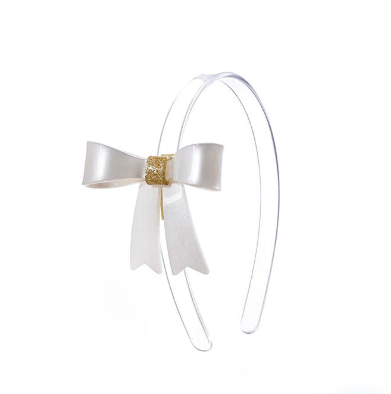 Bow French Pearlized White Headband