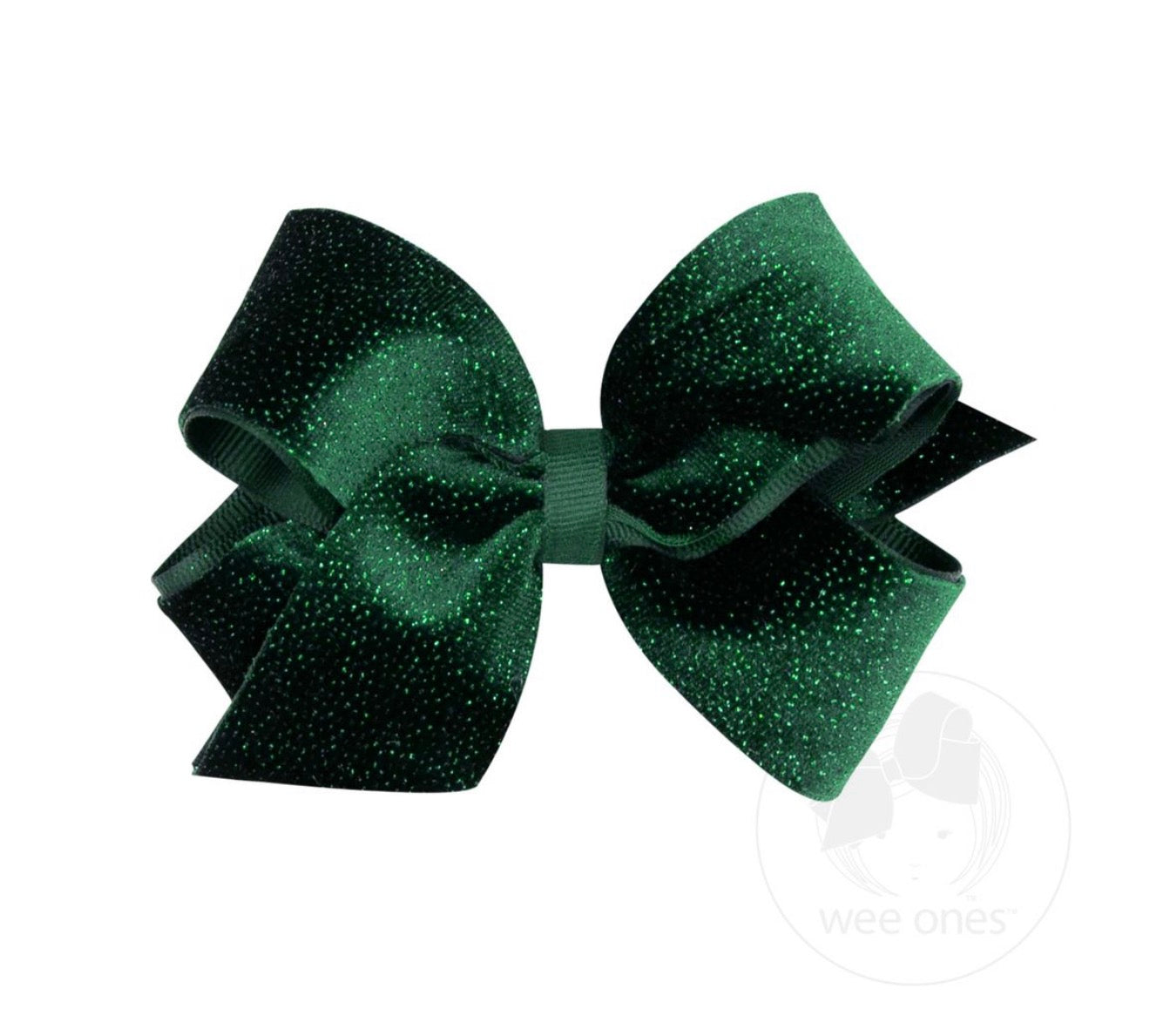 Sparkle Velvet Overlay Grosgrain Medium Bows