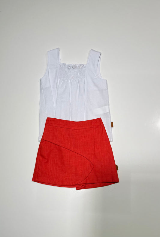 Caterina Orange Skort Set