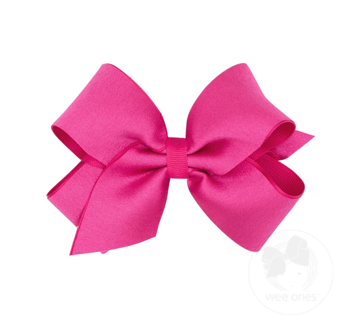 Medium Crepe Satin with Grosgrain Underlay Hair Bow