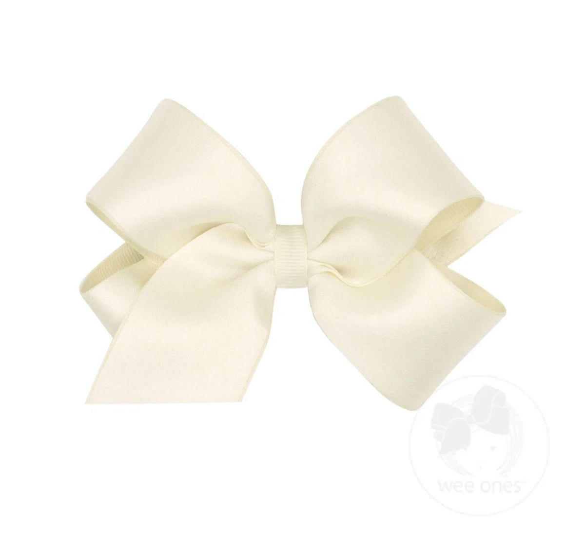 Medium Crepe Satin with Grosgrain Underlay Hair Bow