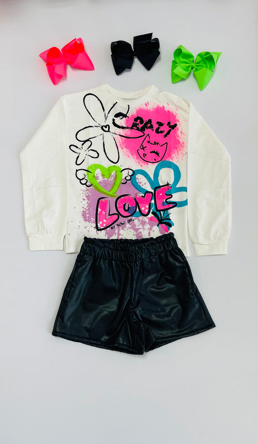 Crazy Feelings Shorts Set