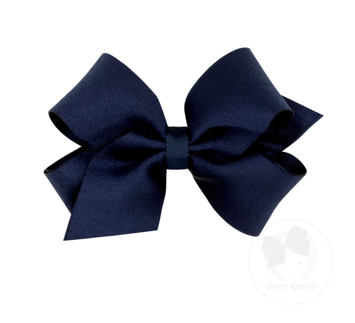 Medium Crepe Satin with Grosgrain Underlay Hair Bow