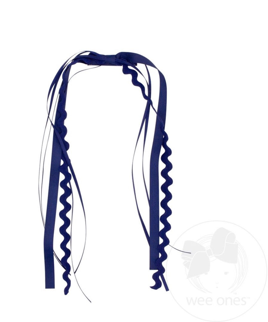 Grosgrain and Ric-Rac Ribbon Streamer for Hair Pony