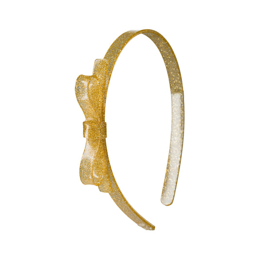 THIN BOW GLITTER GOLD HEADBAND