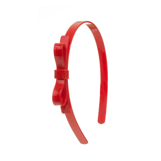 THIN BOW RED HEADBAND