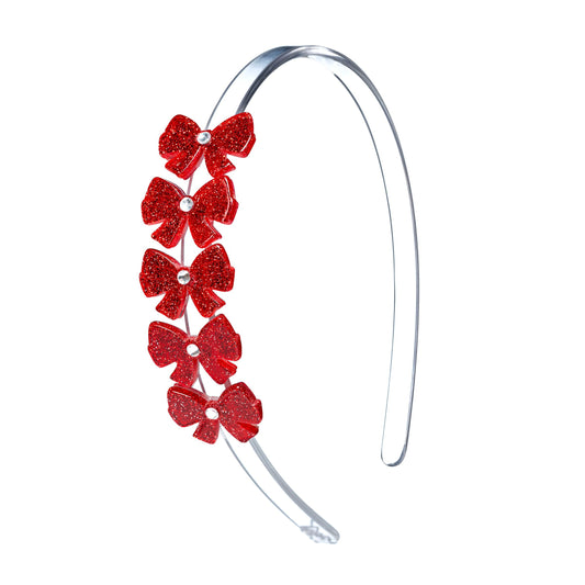 RED BOWS GLITTER HEADBAND