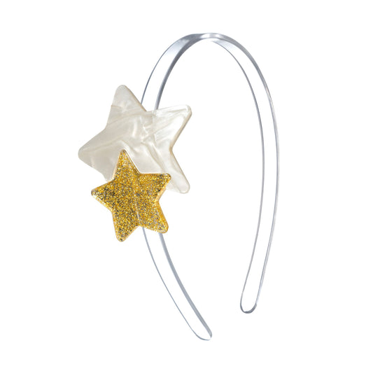 STAR GLITTER GOLD PEARL HEADBAND