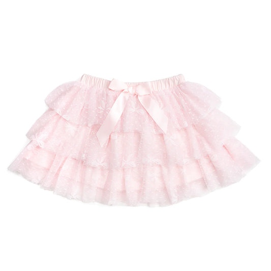 BOW LACE TIERED TUTU SKIRT