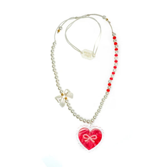 Sweetheart Bow Pearl Necklace