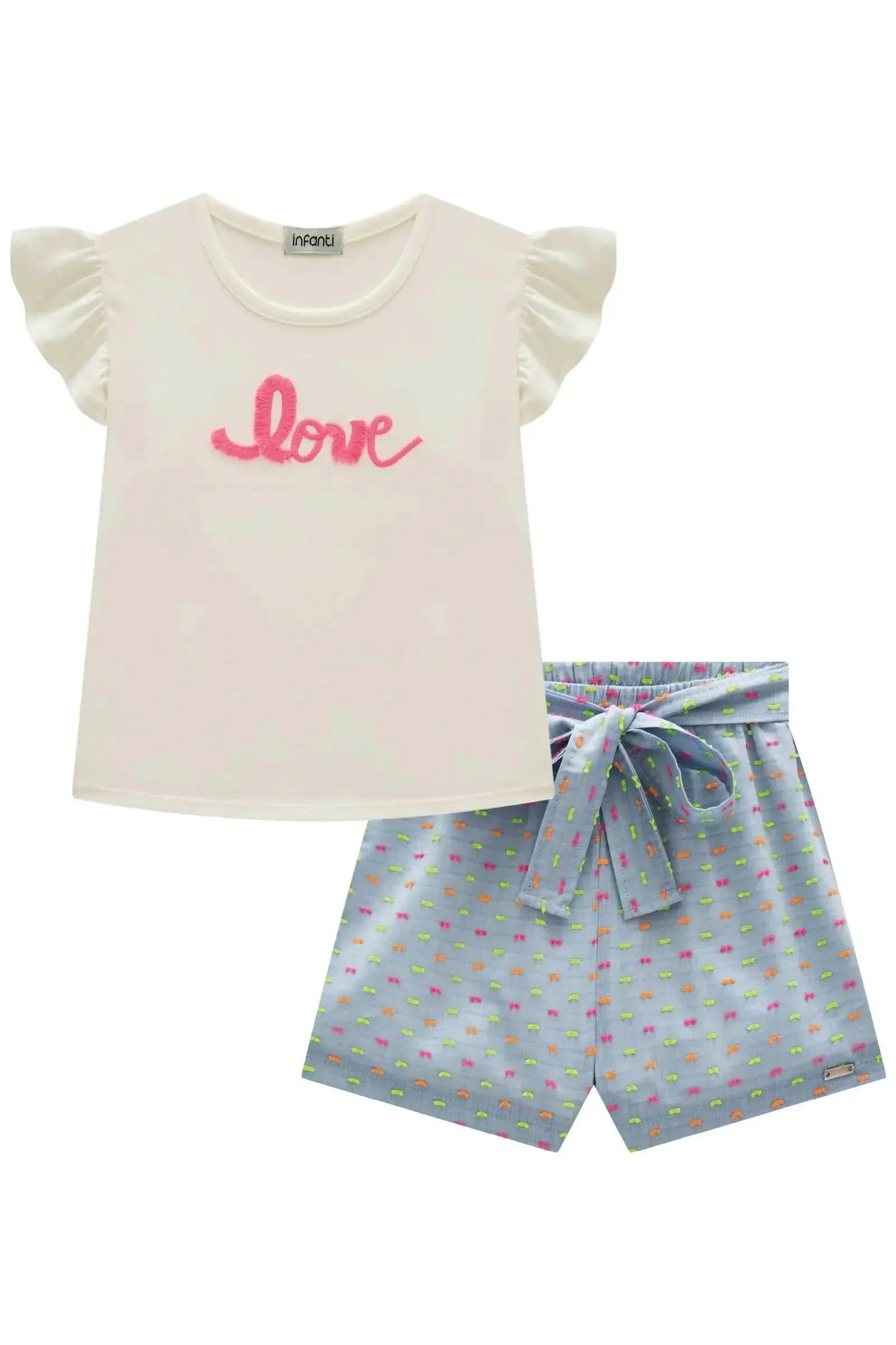 Macarena Neon Dots Shorts Set