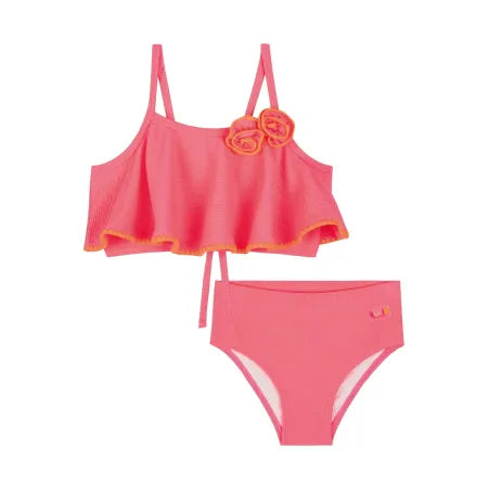 Neon Pink Ruffle Bikini