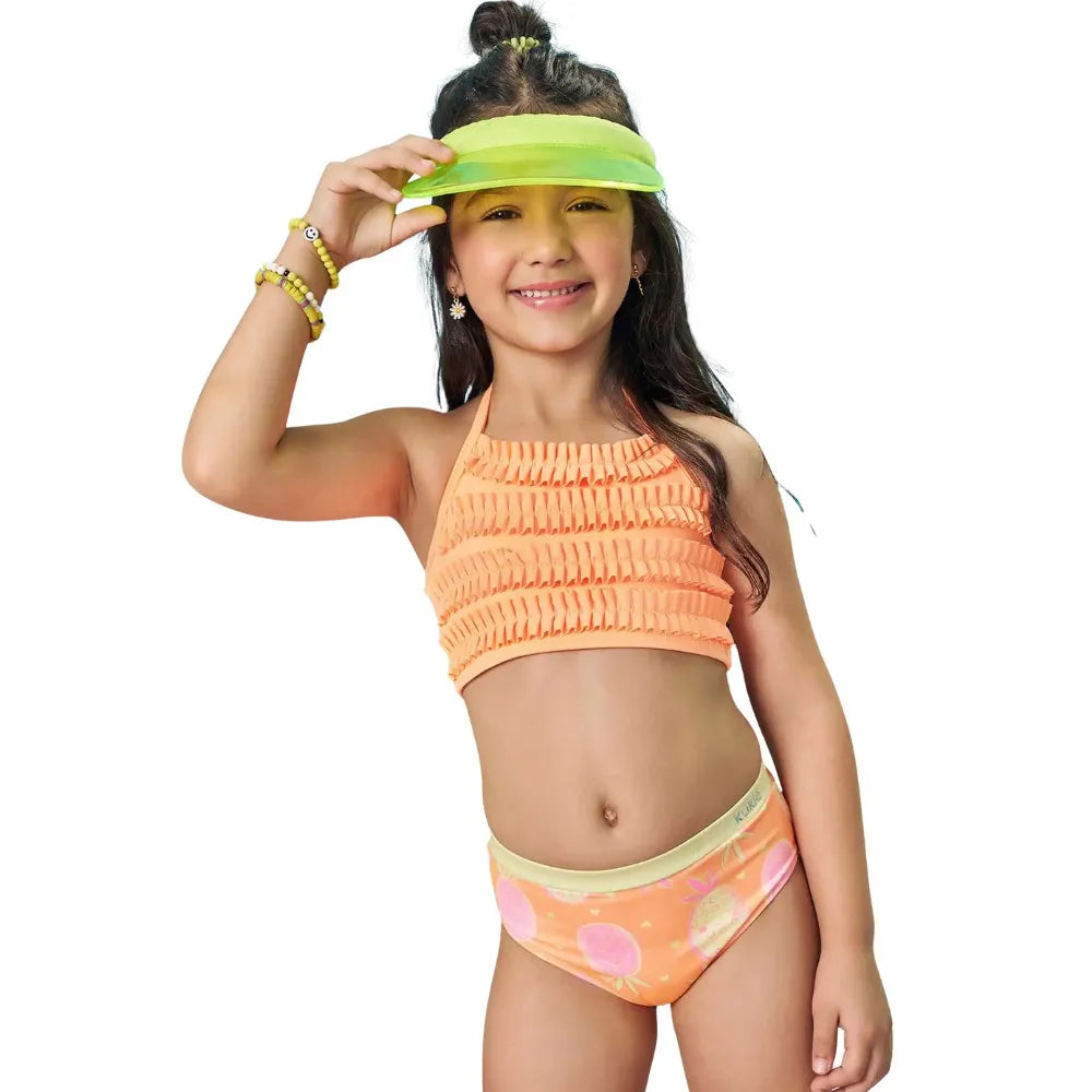 Neon Orange Pinapple Bikini