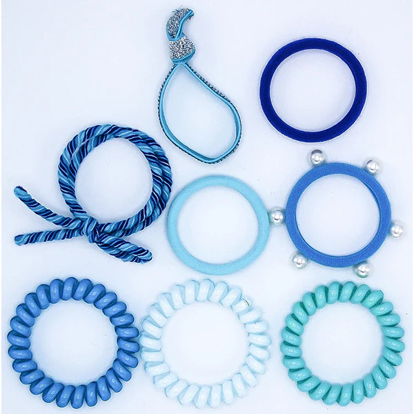 Hair Ties Color Pop Set - Blue Set