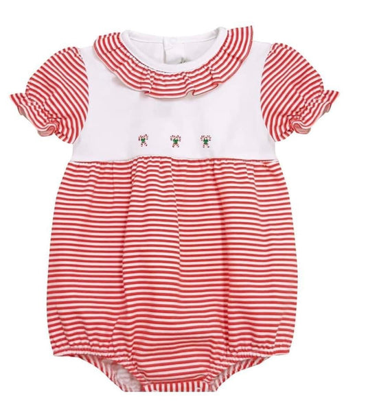 Candy Cane Ruffle Romper