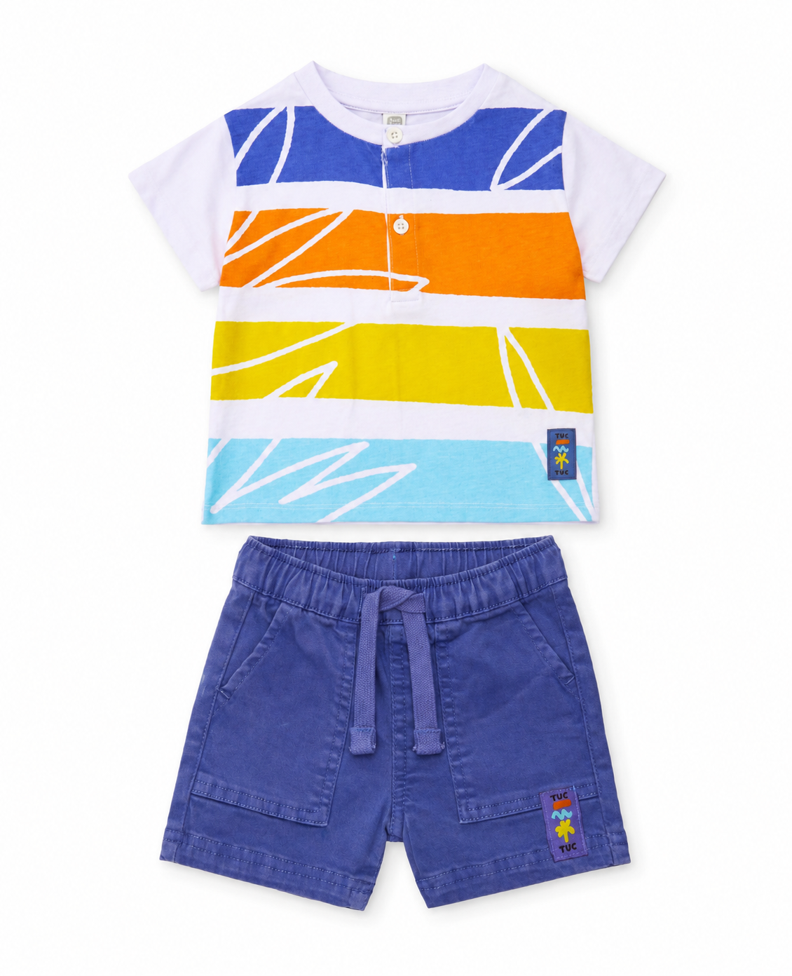 Retro Rainbow Shorts Set