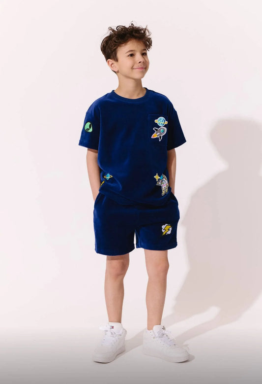 Space Patches Velourt Shorts Set