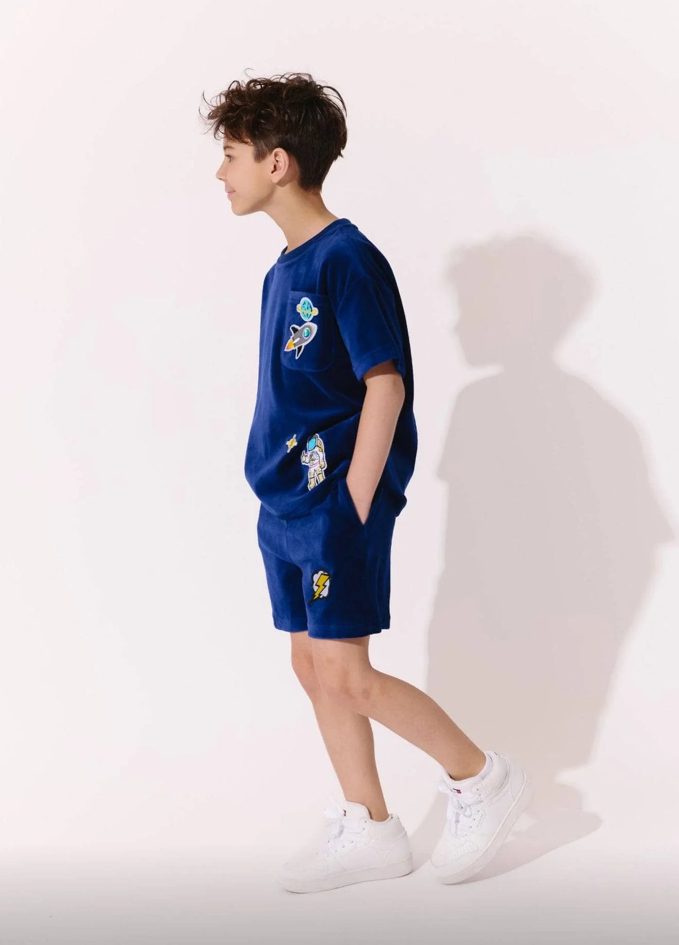 Space Patches Velourt Shorts Set
