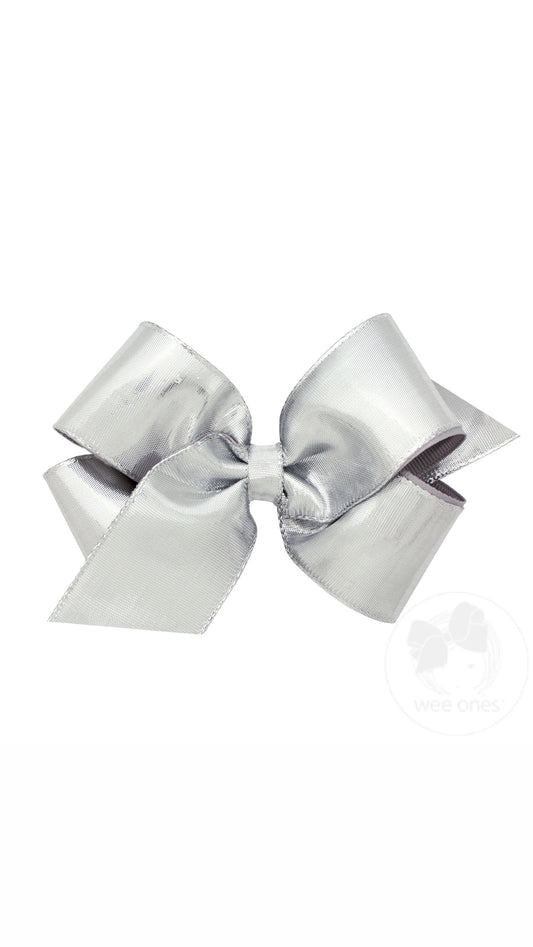 Silver Metallic Overlay Medium Bow