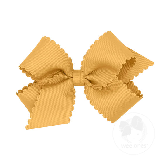 Scalloped Edge Medium Bow- Old Gold