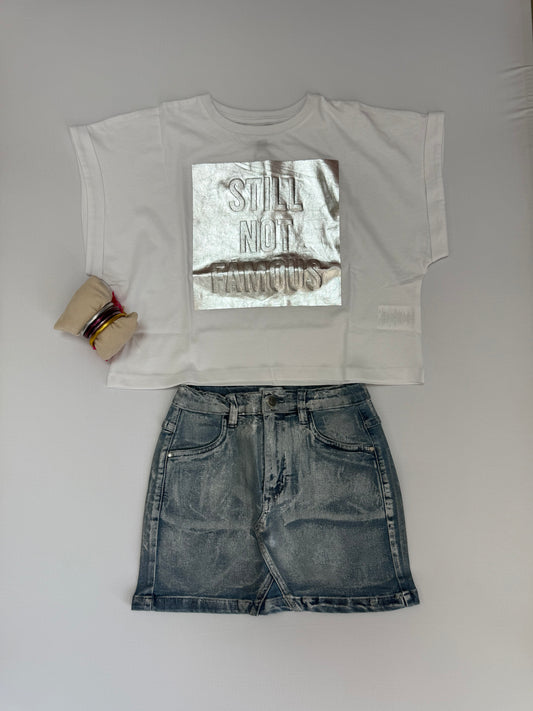 Strawberry Sorbet Denim Skirt Srt
