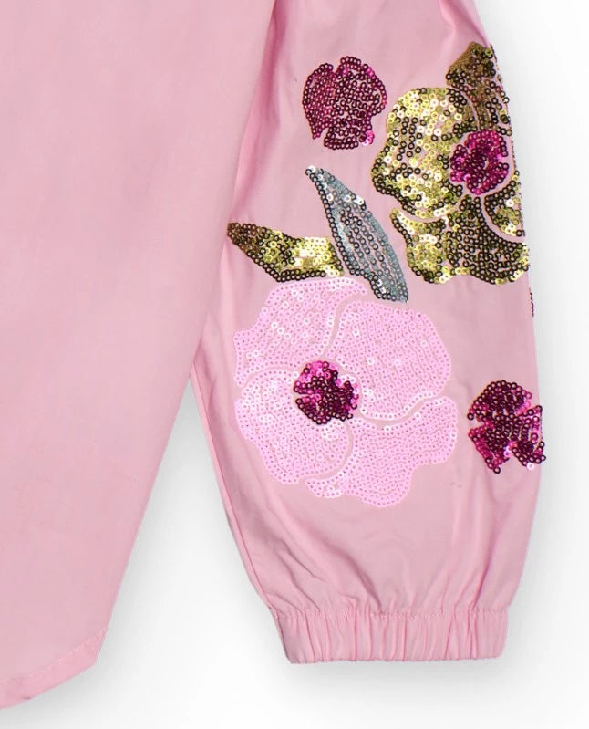 Floral Opulence Sequin Pink Denim Set